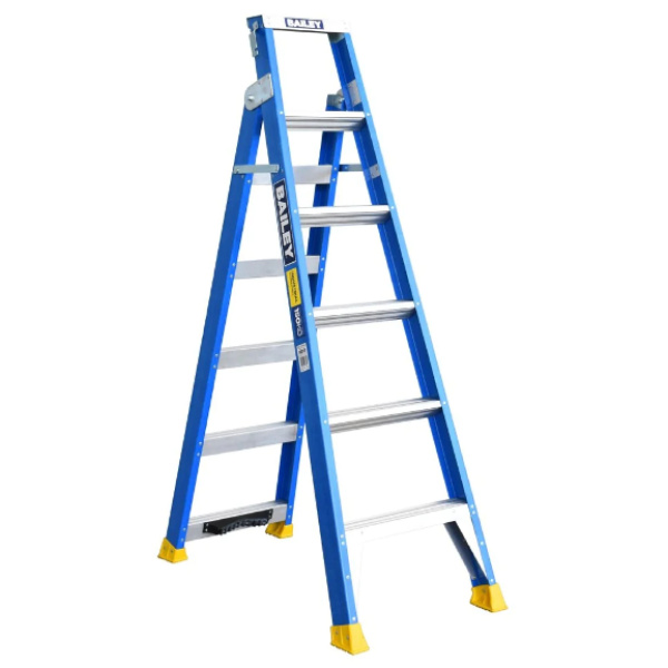 Bailey FS13668 1.8m/3.2m 150kg 6 Step Fibreglass Professional Riveted Dual Purpose with Tree and Pole Support